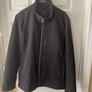 Mens black long sleeve jacket- zipper closure